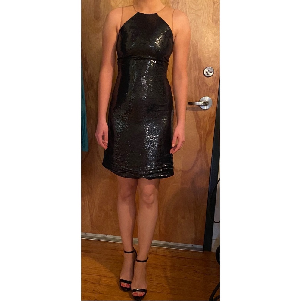 KaufmanFranco Midnight Liquid Sequin Shift